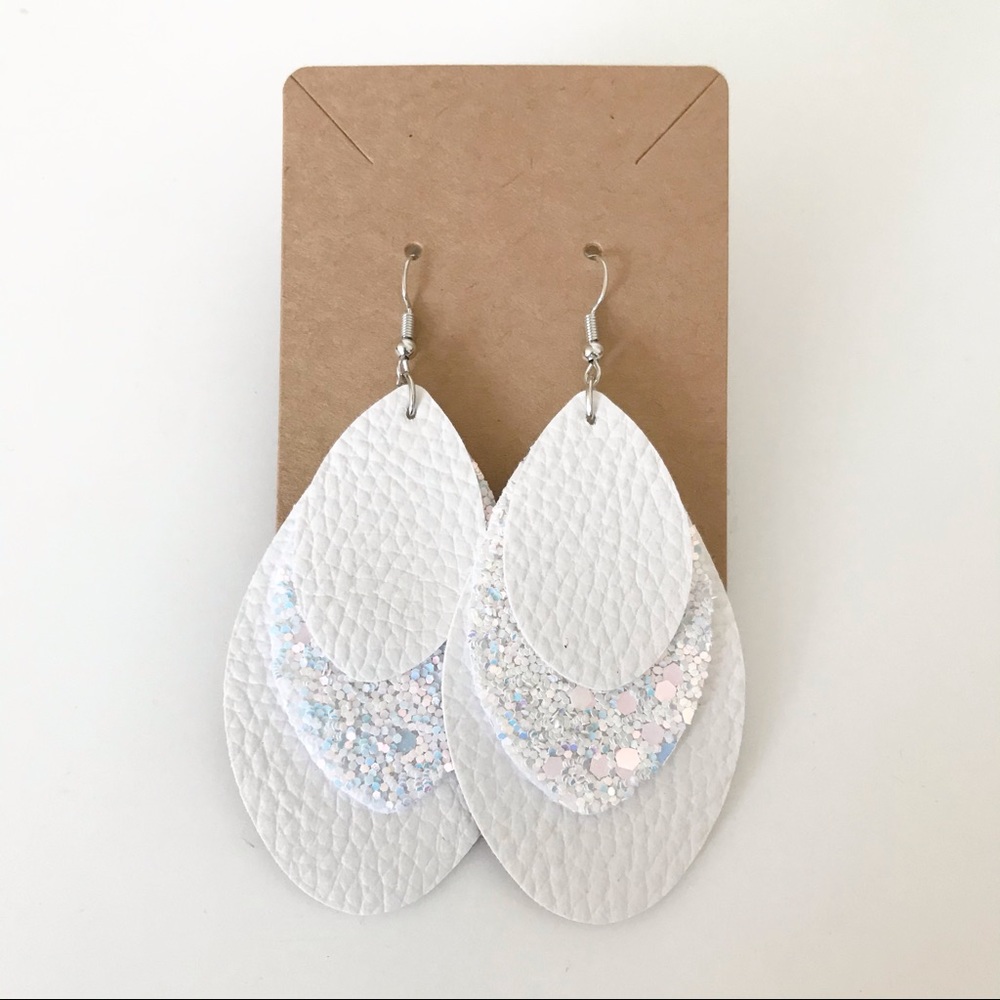 ⭐️4/$10⭐️ Layered Leather + Glitter Earrings